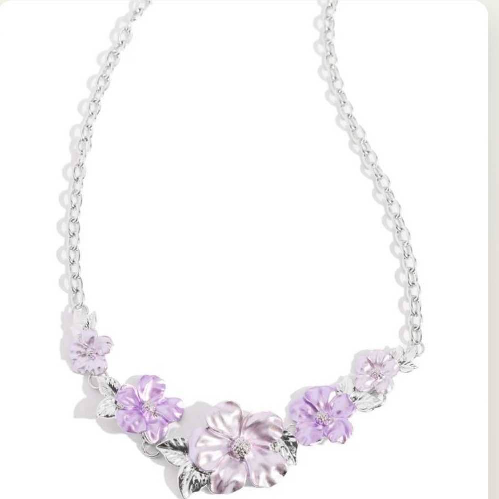 Bouquet Brilliance Purple Necklace Flowery Fashion Jewelry Paparazzi